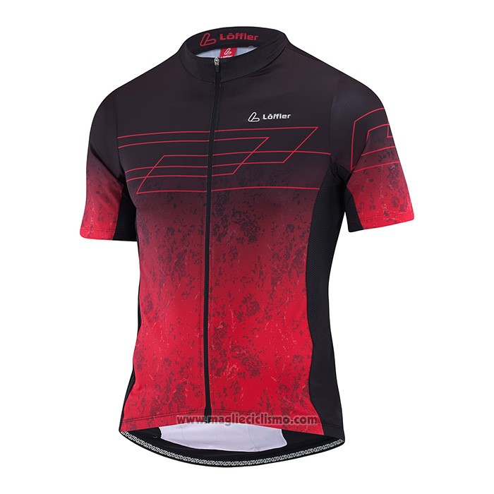 2022 Abbigliamento Ciclismo Loffler Nero Rosso Manica Corta e Salopette
