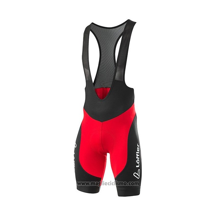 2022 Abbigliamento Ciclismo Loffler Nero Rosso Manica Corta e Salopette