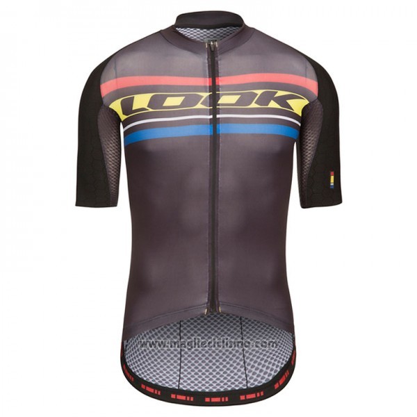 2017 Abbigliamento Ciclismo Look Aero Carrera Nero e Giallo Manica Corta e Salopette