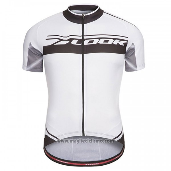 2017 Abbigliamento Ciclismo Look Pro Equipo Nero e Bianco Manica Corta e Salopette