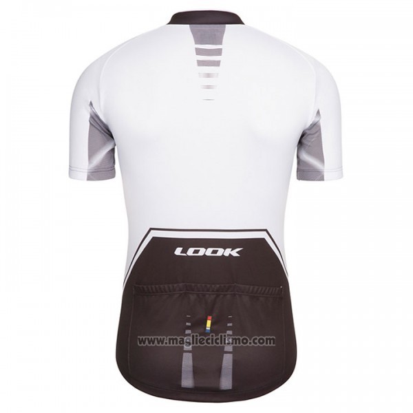 2017 Abbigliamento Ciclismo Look Pro Equipo Nero e Bianco Manica Corta e Salopette