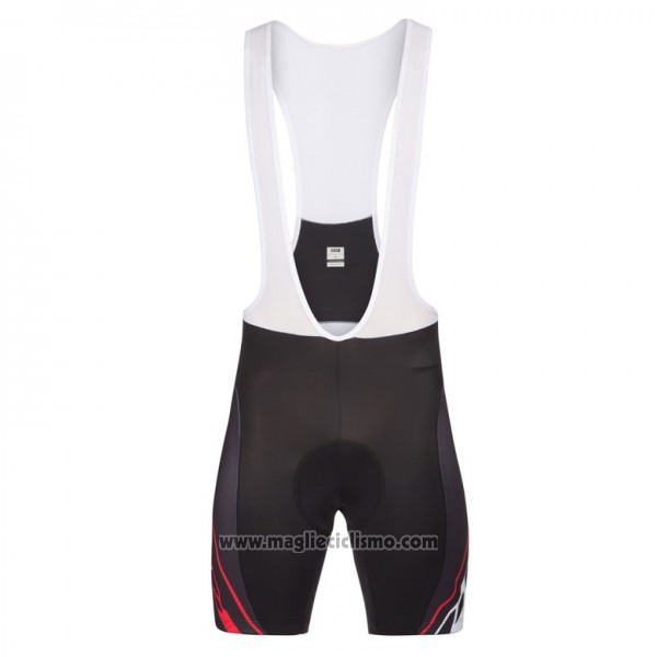 2017 Abbigliamento Ciclismo Look Pro Equipo Nero e Rosso Manica Corta e Salopette
