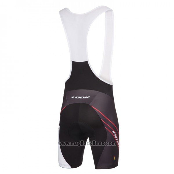 2017 Abbigliamento Ciclismo Look Pro Equipo Nero e Rosso Manica Corta e Salopette