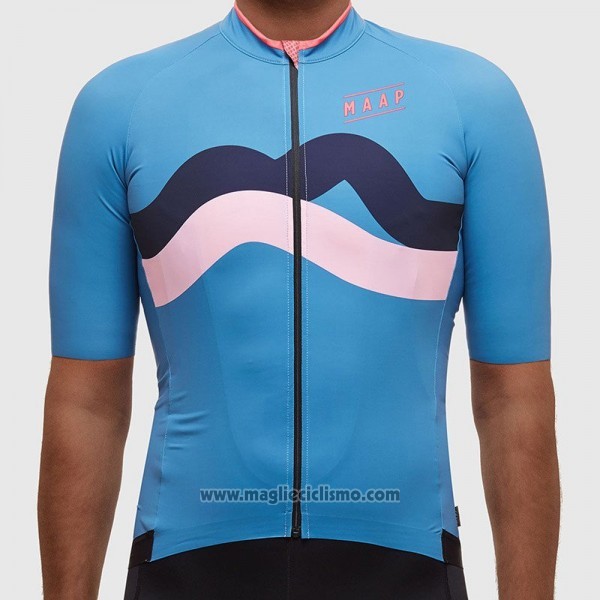 2017 Abbigliamento Ciclismo Maap Fat Stripe Blu Manica Corta e Salopette