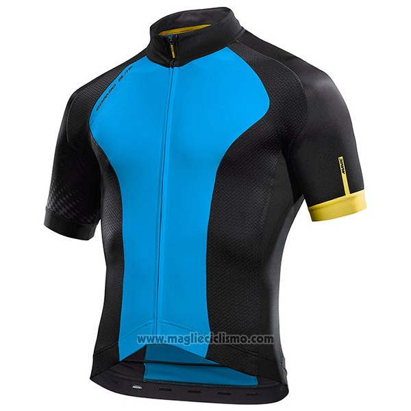 2017 Abbigliamento Ciclismo Mavic Blu e Nero Manica Corta e Salopette