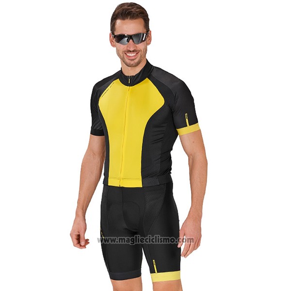 2017 Abbigliamento Ciclismo Mavic Giallo e Nero Manica Corta e Salopette