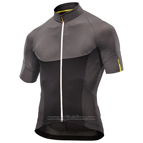 2017 Abbigliamento Ciclismo Mavic Nero e Grigio Manica Corta e Salopette