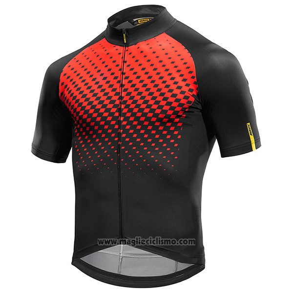 2017 Abbigliamento Ciclismo Mavic Rosso e Nero Manica Corta e Salopette