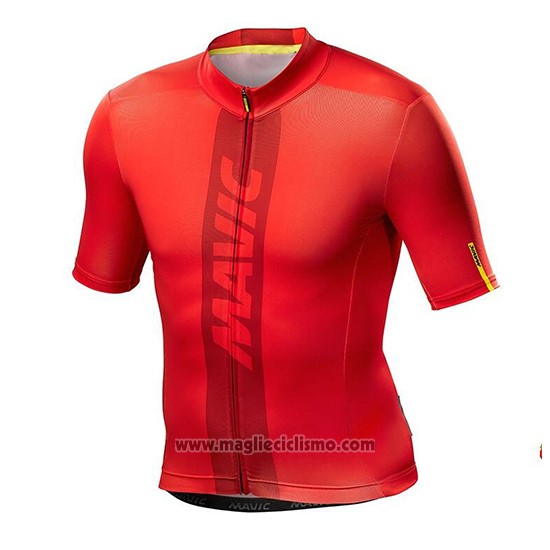 2018 Abbigliamento Ciclismo Mavic Rosso Manica Corta e Salopette