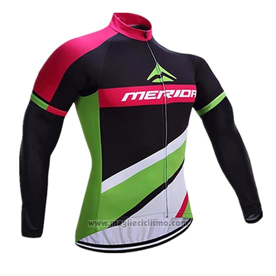 2017 Abbigliamento Ciclismo Merida Rosso e Bianco Manica Lunga e Salopette