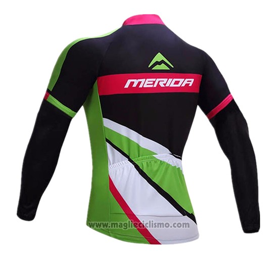 2017 Abbigliamento Ciclismo Merida Rosso e Bianco Manica Lunga e Salopette
