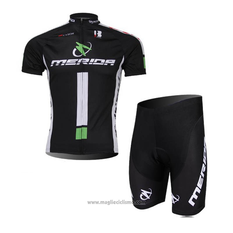 2018 Abbigliamento Ciclismo Merida Nero Manica Corta e Salopette