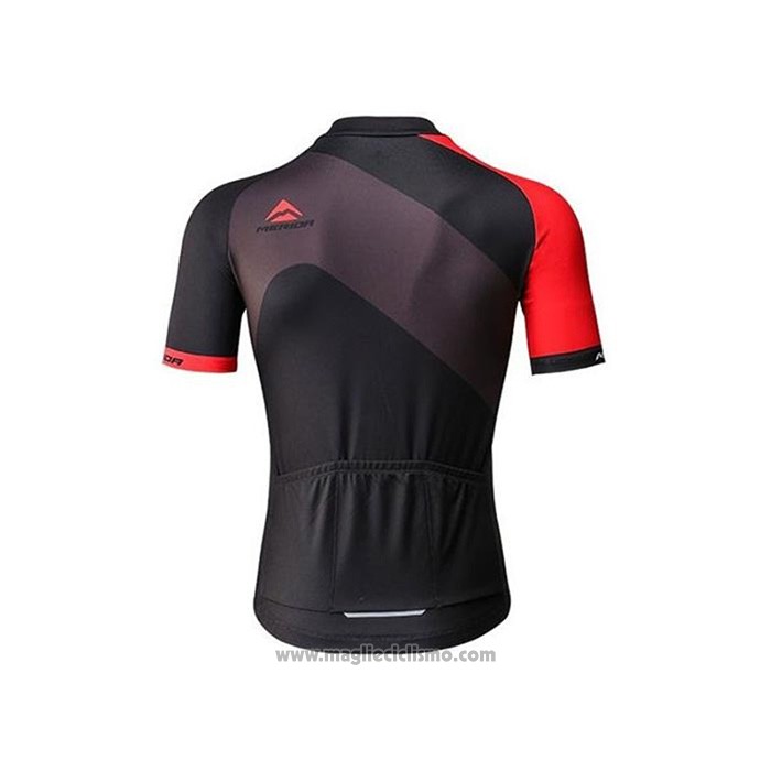 2020 Abbigliamento Ciclismo Merida Rosso Nero Manica Corta e Salopette1