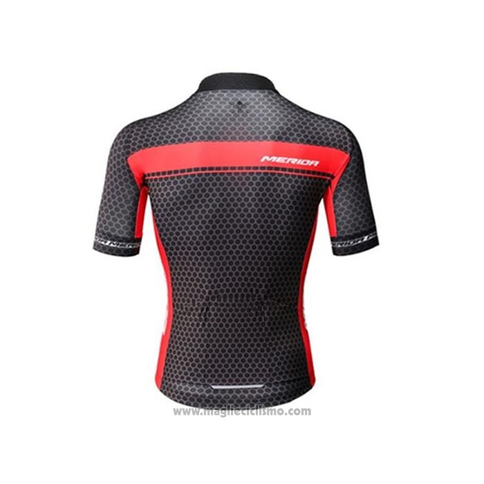 2020 Abbigliamento Ciclismo Merida Rosso Nero Manica Corta e Salopette