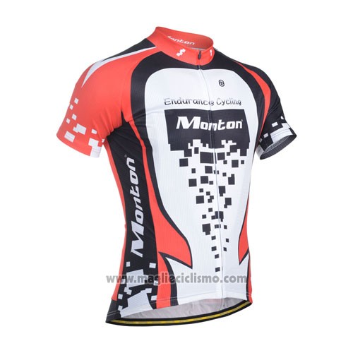 2014 Abbigliamento Ciclismo Monton Rosso e Bianco Manica Corta e Salopette