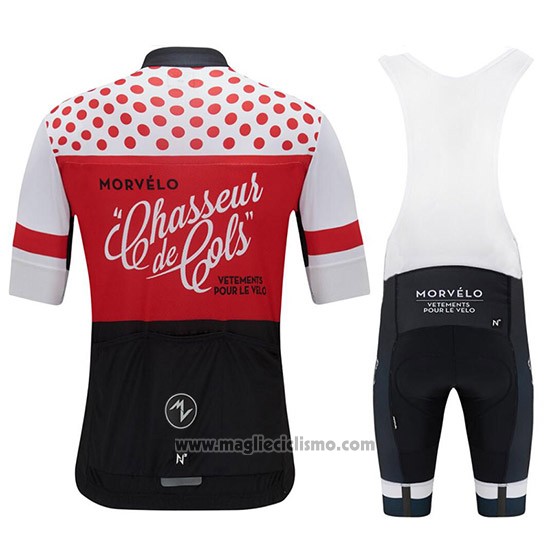 2018 Abbigliamento Ciclismo Morvelo Rosso e Nero Manica Corta e Salopette
