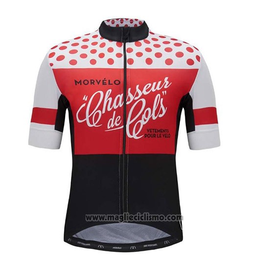 2018 Abbigliamento Ciclismo Morvelo Rosso e Nero Manica Corta e Salopette