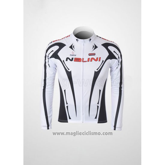 2010 Abbigliamento Ciclismo Nalini Nero e Bianco Manica Lunga e Salopette