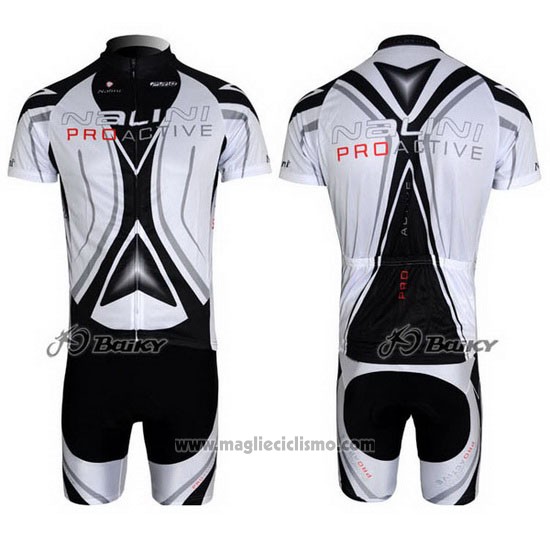 2012 Abbigliamento Ciclismo Nalini Grigio e Bianco Manica Corta e Salopette