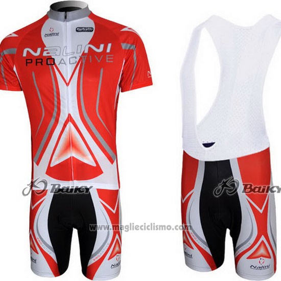 2012 Abbigliamento Ciclismo Nalini Rosso e Bianco Manica Corta e Salopette