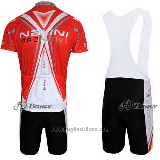 2012 Abbigliamento Ciclismo Nalini Rosso e Bianco Manica Corta e Salopette