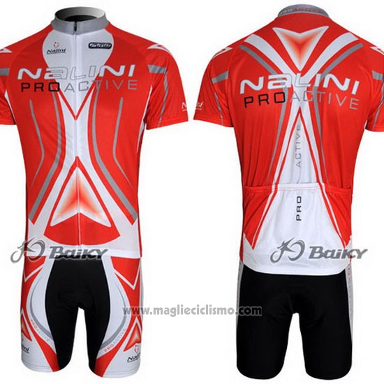 2012 Abbigliamento Ciclismo Nalini Rosso e Bianco Manica Corta e Salopette