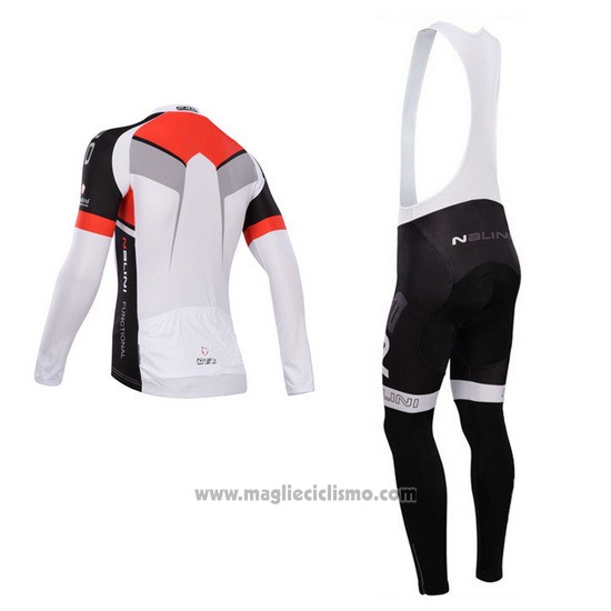 2014 Abbigliamento Ciclismo Nalini Nero e Bianco Manica Lunga e Salopette