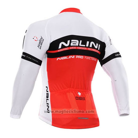2015 Abbigliamento Ciclismo Nalini Rosso e Bianco Manica Lunga e Salopette