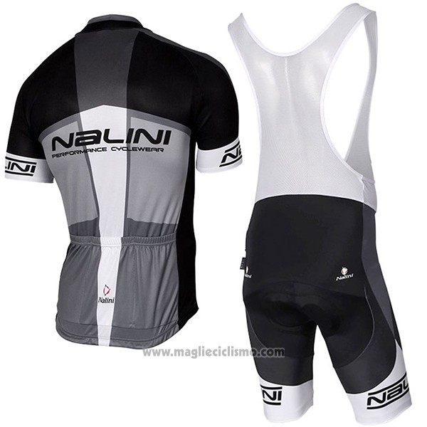 2017 Abbigliamento Ciclismo Nalini Artico Grigio e Nero Manica Corta e Salopette