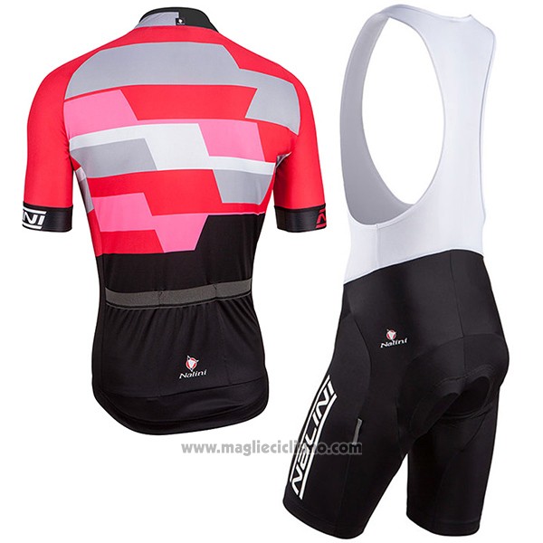 2017 Abbigliamento Ciclismo Nalini Cervino Rosso e Nero Manica Corta e Salopette