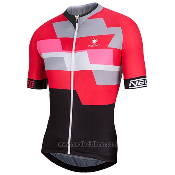 2017 Abbigliamento Ciclismo Nalini Cervino Rosso e Nero Manica Corta e Salopette