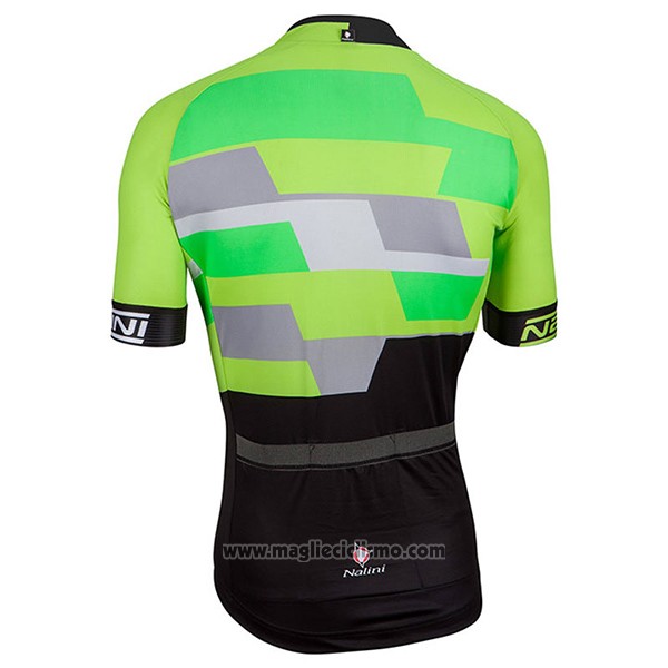 2017 Abbigliamento Ciclismo Nalini Cervino Verde e Nero Manica Corta e Salopette