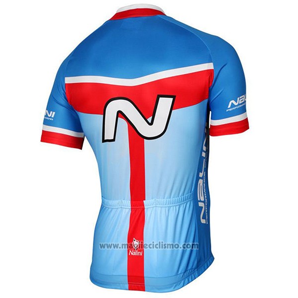 2017 Abbigliamento Ciclismo Nalini Navision Celeste Manica Corta e Salopette