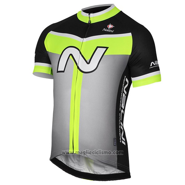 2017 Abbigliamento Ciclismo Nalini Navision Verde e Grigio Manica Corta e Salopette
