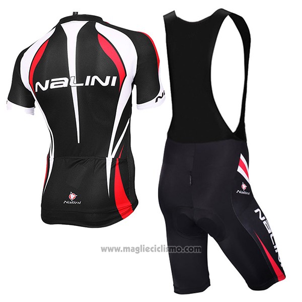 2017 Abbigliamento Ciclismo Nalini Predazzo Nero e Rosso Manica Corta e Salopette