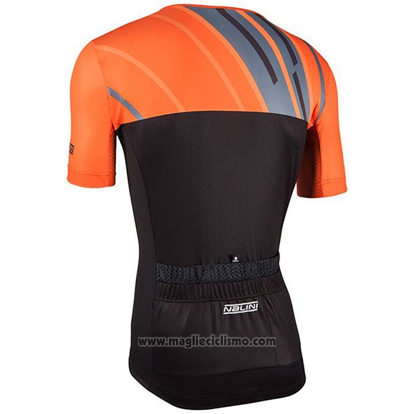 2017 Abbigliamento Ciclismo Nalini Roma Nero e Arancione Manica Corta e Salopette