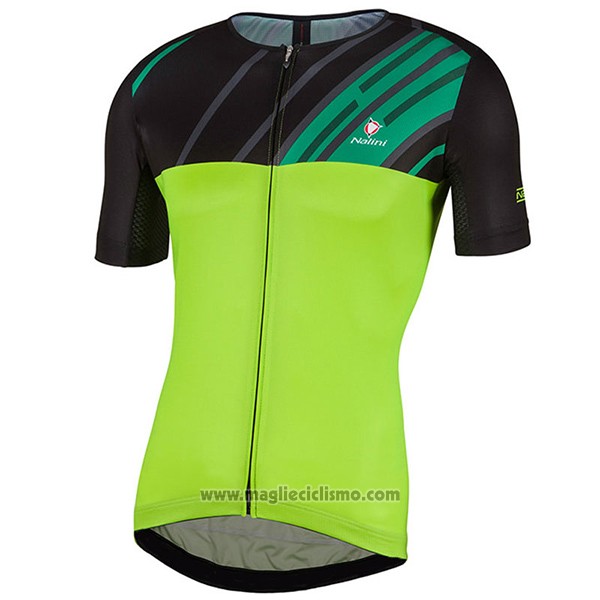 2017 Abbigliamento Ciclismo Nalini Roma Nero e Verde Manica Corta e Salopette