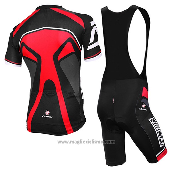 2017 Abbigliamento Ciclismo Nalini Salorno Nero e Rosso Manica Corta e Salopette