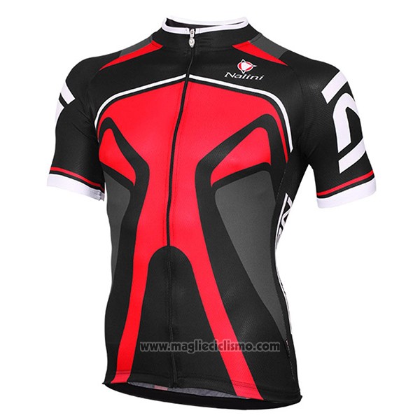 2017 Abbigliamento Ciclismo Nalini Salorno Nero e Rosso Manica Corta e Salopette