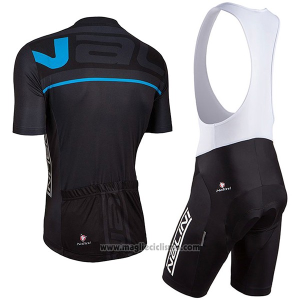 2017 Abbigliamento Ciclismo Nalini Speed Nero e Blu Manica Corta e Salopette