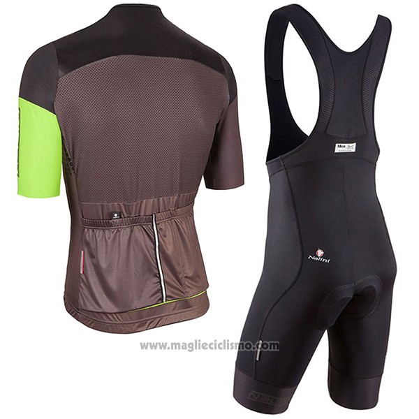 2017 Abbigliamento Ciclismo Nalini Velodromo Marrone Manica Corta e Salopette
