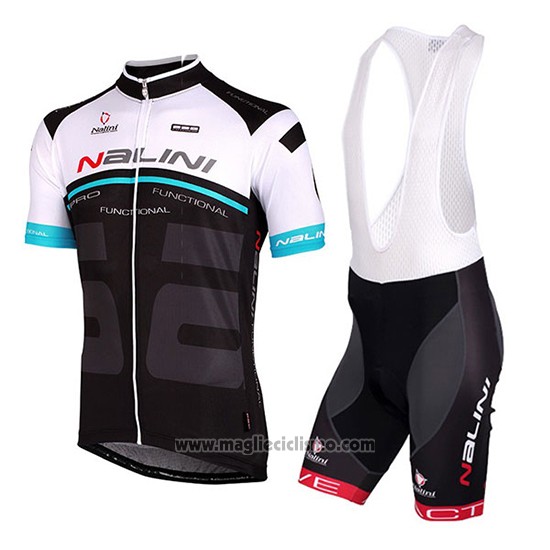 2018 Abbigliamento Ciclismo Nalini Bianco e Nero Manica Corta e Salopette