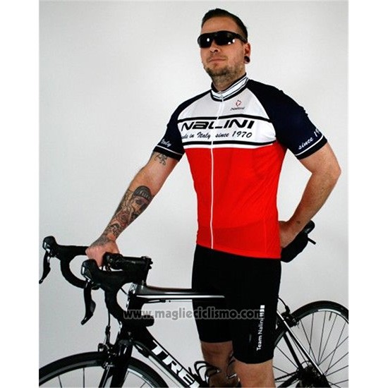 2019 Abbigliamento Ciclismo Nalini Bianco Rosso Nero Manica Corta e Salopette