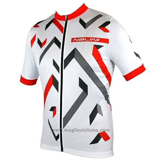 2019 Abbigliamento Ciclismo Nalini Descesa 2.0 Bianco Rosso Manica Corta e Salopette