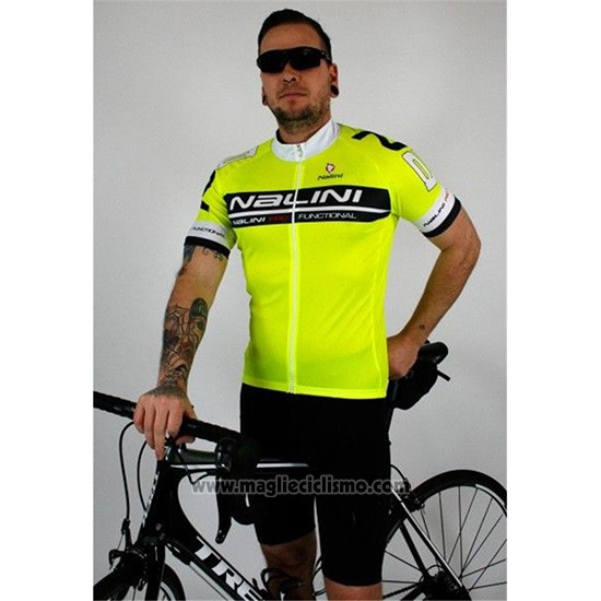 2019 Abbigliamento Ciclismo Nalini Nero Aceso Verde Manica Corta e Salopette