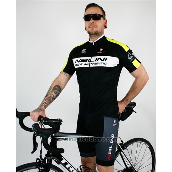 2019 Abbigliamento Ciclismo Nalini Nero Giallo Manica Corta e Salopette