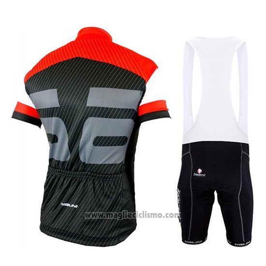 2019 Abbigliamento Ciclismo Nalini Rosso Nero Manica Corta e Salopette