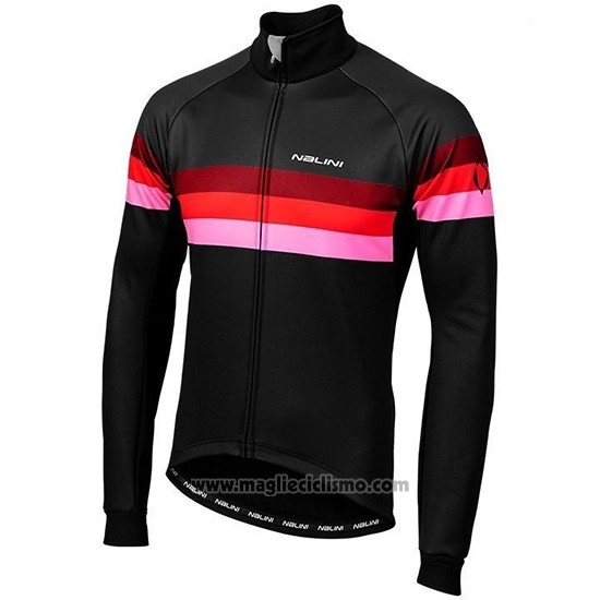 2019 Abbigliamento Ciclismo Nalini Warm 2.0 Nero Rosso Manica Lunga e Salopette