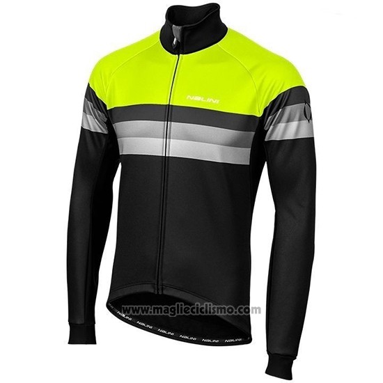 2019 Abbigliamento Ciclismo Nalini Warm 2.0 Nero Verde Manica Lunga e Salopette