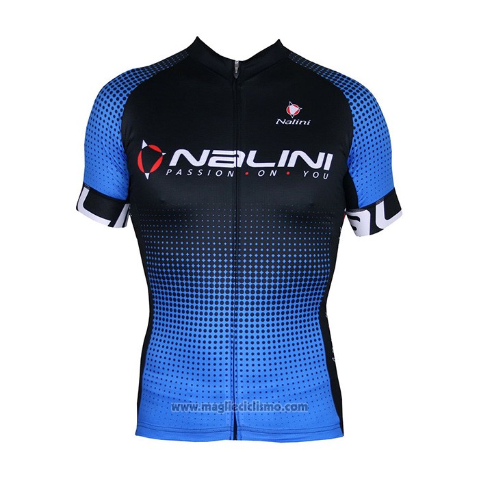 2021 Abbigliamento Ciclismo Nalini Nero Blu Manica Corta e Salopette